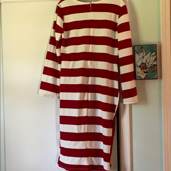 Striped A-Line Dress with Bell Sleeve - Picture 2 of 2